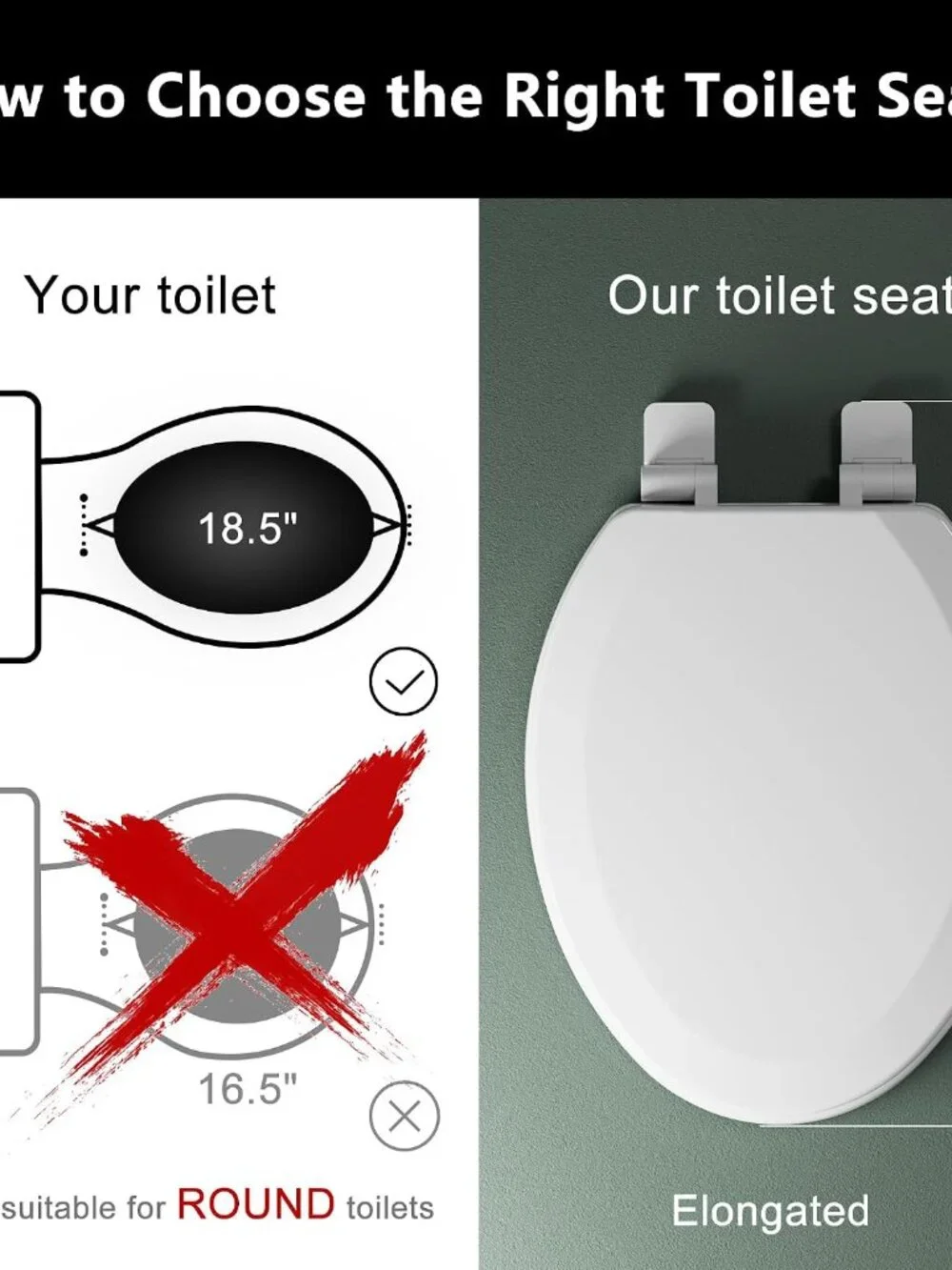 For Angol Shiold Quiet-Close Molded Wood Toilet Seat – Elongated 18.5